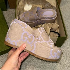 Gucci Jumbo GG Platform Slide Sandal!